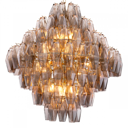 Candelabru, Benini L din sticla fumurie nichelat [3]