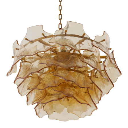 Candelabru Clarendon cu finisaj alama antica, sticla de culoarea sampaniei |Ø 75 | H. 44 cm [3]