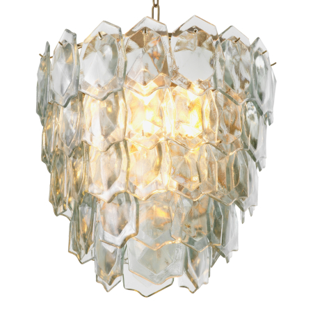 Candelabru Elias cu finisaj vintage din alama si sticla transparenta [2]