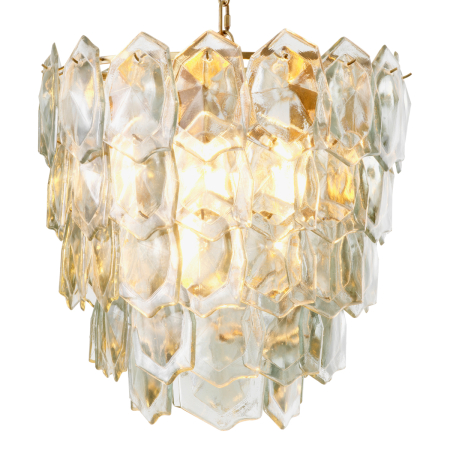 Candelabru Elias cu finisaj vintage din alama si sticla transparenta [1]