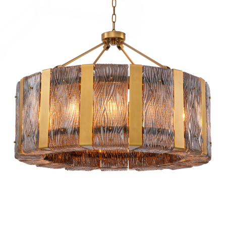 Lustre - Candelabru Elysian cu finisaj alama antica, sticla fumurie |Ø 91 | H. 65 cm 