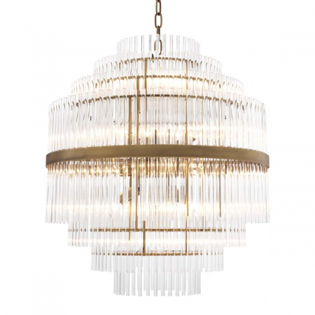 Lustre - Candelabru, Est, finisaj din alamă cu aspect vintage, Dims: Ø 60 | H. 68  (CM)