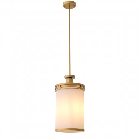 Lustre - Candelabru, Fayence, finisaj din alamă cu aspect vintage, Dims: Ø 28.5 | H. 123.5  (CM)