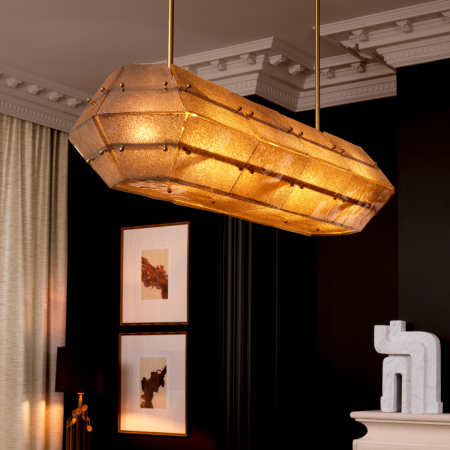 Candelabru, Ferrucci, finisaj din alamă cu aspect vintage, Dims: W. 130 | D. 40 | H. 30  (CM) [1]