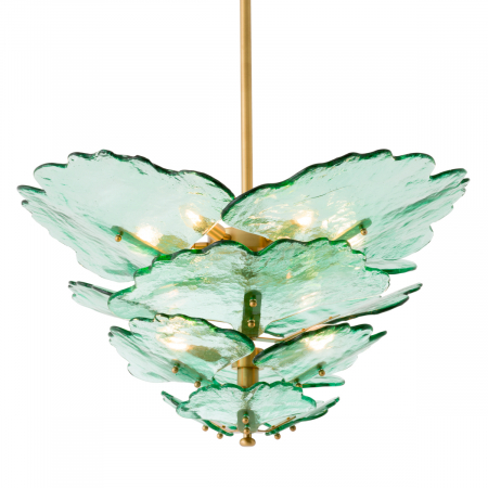SALE % - Candelabru, Florina din sticla verde, Dims: Ø 83 | H. 54  (CM)