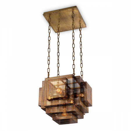 Candelabru, Geary finisaj vintage din alamă, Dimensiuni: W. 46 | D. 46 | H. 40   [2]