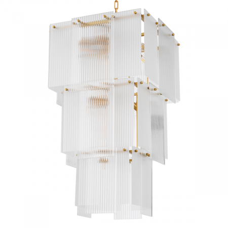  Candelabru, Giardano din sticlă transparentă și mată finisaj alamă antică, Dimensiuni: W. 63 | D. 63 | H. 100   [2]