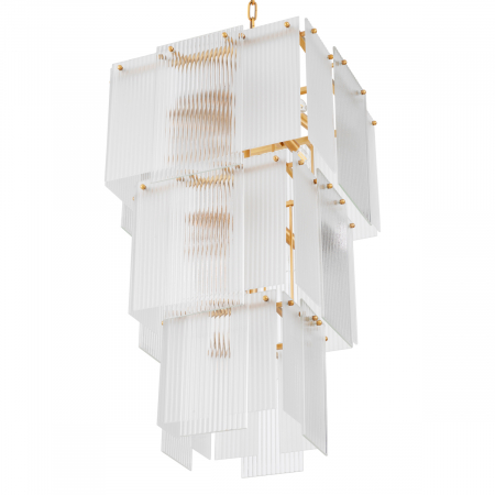  Candelabru, Giardano din sticlă transparentă și mată finisaj alamă antică, Dimensiuni: W. 63 | D. 63 | H. 100   [4]