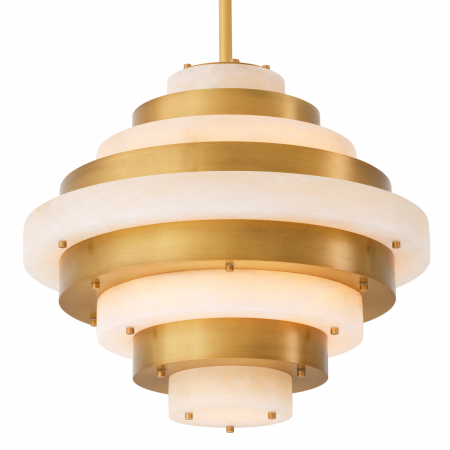Lustre - Candelabru, Lazzari, finisaj din alamă cu aspect vintage, Dims: Ø 60 | H. 53  (CM)