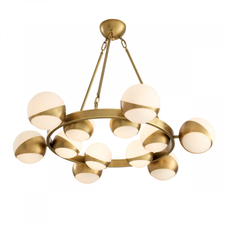Lustre - Candelabru, Piazetta, finisaj din alamă cu aspect vintage, Dims: Ø 96 | H. 73  (CM)