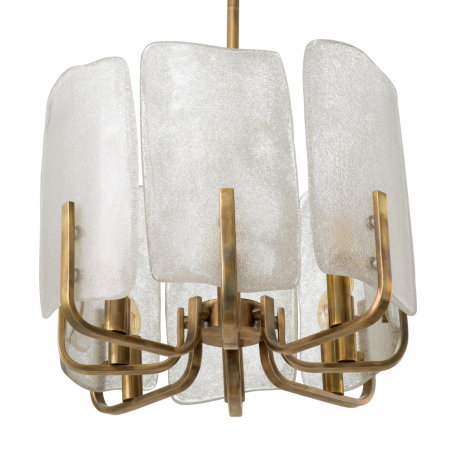 Candelabru, Serrano vintage din alamă, sticlă lucrată manual, Dims: W. 53 | D. 52 | H. 42  (CM) [3]