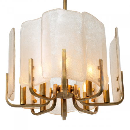 Candelabru, Serrano vintage din alamă, sticlă lucrată manual, Dims: W. 53 | D. 52 | H. 42  (CM) [2]