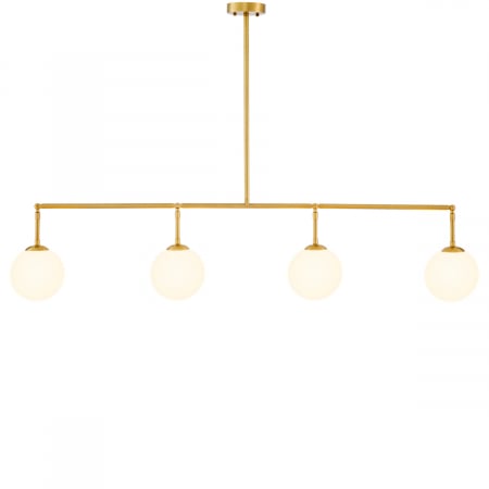 Candelabru, Tara din sticlă albă, finisaj din alamă cu aspect vintage, Dims: W. 180 | D. 20 | H. 39  (CM) [2]