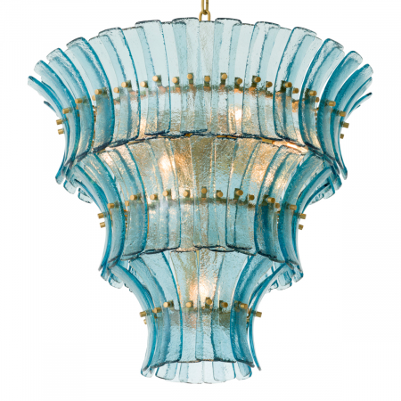 SALE % - Candelabru, Toscano din sticla albastra, Dims: Ø 67 | H. 60  (CM)