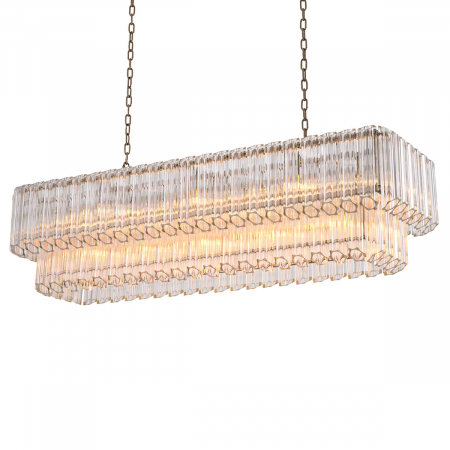 Lustre - Candelabru, Vittoria dreptunghiular, finisaj nichel, Dims: W. 148 | D. 47 | H. 44  (CM)