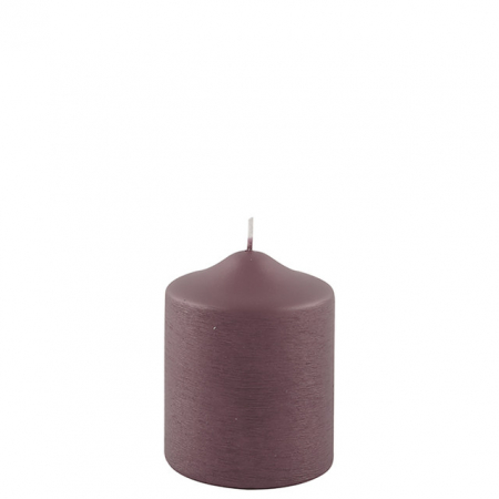 SALE % - CANDLE/brushed, bordeaux/H.10, D.8cm