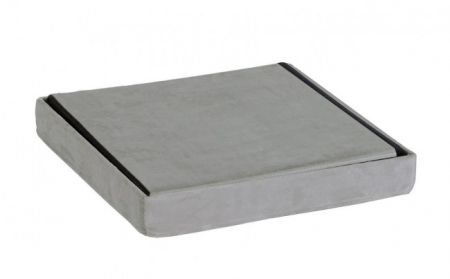 TABURET CU SPATIU DE DEPOZITARE VELVET GRI, POUF [2]