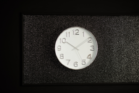 SALE % - Ceas Arabic, Plastic, Alb/Argintiu, 40x5x40 cm
