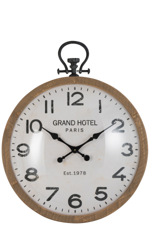 Ceasuri - Ceas Ball, Sticla/Lemn, Alb/Natural, 89.5x24.5x107 cm