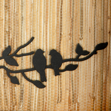 Ceas de perete, Casă, Motiv pasăre, MDF, culori naturale, PU 2, L. 6 cm, L. 22 cm, H 32 cm [2]