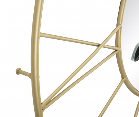 Ceas de perete cu oglinda Stick, fier/oglinda, auriu/negru, Ø 80X6 cm [4]