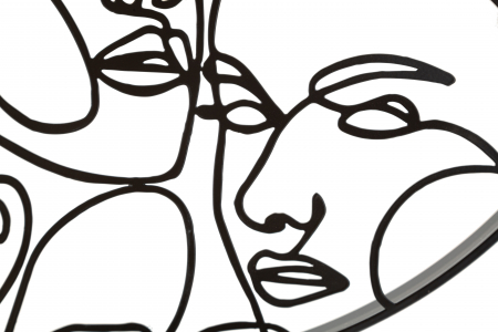 Ceas de perete Faces, Fier, Negru, 50x50x3.5 cm [2]