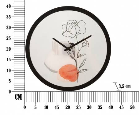 Ceas de perete Flower -A-, Fier/Sticla, Multicolor, 40x40x3.5 cm [5]