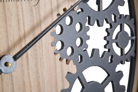 Ceas de perete Grand, Fier/MDF, Maro/Negru, 60x60x4.5 cm [2]