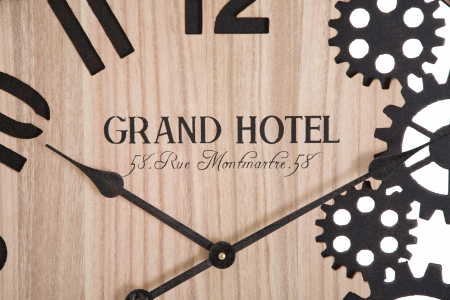 Ceas de perete Grand, Fier/MDF, Maro/Negru, 60x60x4.5 cm [3]