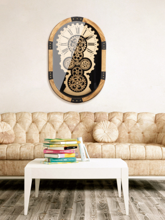 SALE % - Ceas de perete Lado, mdf/metal/sintetic, multicolor, 38.5x58x8 cm