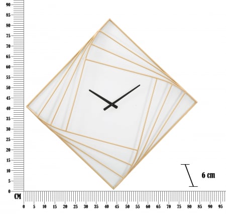 Ceas de perete Line, Fier/Plastic, Auriu, 85x85x6 cm [5]