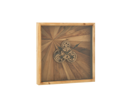 Ceas de perete patrat MDF natur, S [1]