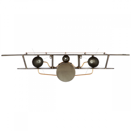 Ceas de perete, Raft, Avion, Metal, argintie, PU 1, L. 19 cm, L. 106 cm, H 25 cm [3]