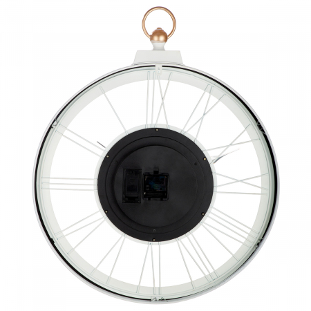 Ceas de perete, rotund, motiv roată dințată, metal, alb, PU 1, L. 8 cm, l. 60 cm, H 73 cm [2]