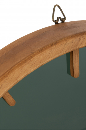 Ceas de perete Round, Lemn/Sticla, Maro/Verde, 40x40x5 cm [1]