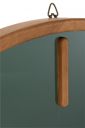 Ceas de perete Round, Lemn/Sticla, Maro/Verde, 60x60x5 cm [1]