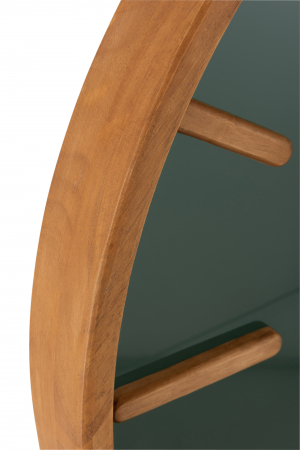 Ceas de perete Round, Lemn/Sticla, Maro/Verde, 60x60x5 cm [2]