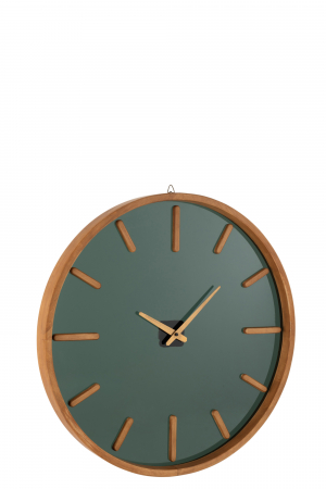 Ceasuri - Ceas de perete Round, Lemn/Sticla, Maro/Verde, 60x60x5 cm