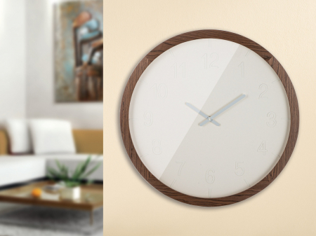 SALE % - Ceas de perete Schlichto, sticla/mdf/metal/sintetic/lemn, alb, 5.5x60 cm 