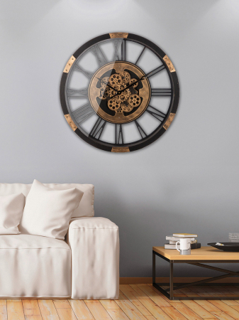 SALE % - Ceas de perete Setoria, mdf/metal/sintetic, multicolor, 8x68 cm