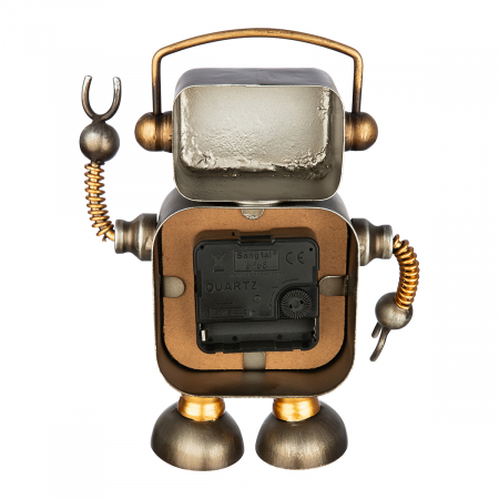 Ceas de podea/masă, Robot, Metal, argintie, PU 2, L. 6 cm, l. 16 cm, H 20 cm [2]