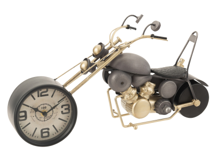 Ceasuri - Ceas Motocicleta, Metal, Gri/Auriu, 13x46.5x20 cm
