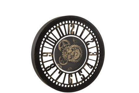 Ceasuri - Ceas Radars, Oglinda/Metal, Negru, 60.5x8.5x60.5 cm
