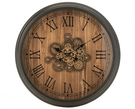 SALE % - Ceas Roman, Metal, Negru, 82x9x82 cm