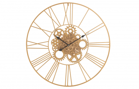 SALE % - Ceas Roman Numerals, Metal, Auriu, 80x6.5x80 cm