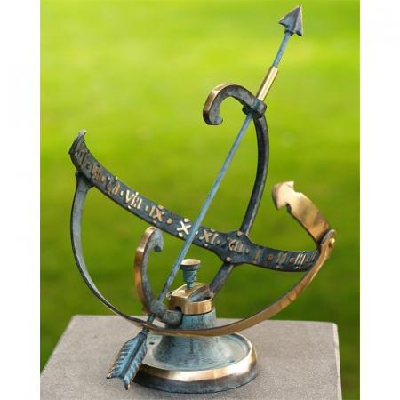 Decoratiuni terasa si gradina - Ceas de soare mic, Bronz, 30 x 25 x 25 cm