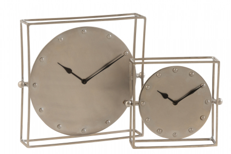 Ceas Square, Metal, Argintiu, 33x7x33 cm [1]