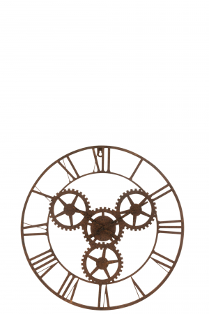Ceasuri - Ceas Wheels, Metal, Maro, 60x60x4.5 cm