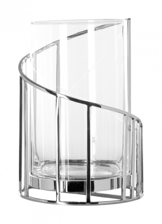 CELINE, Suport lumânare incl. sticlă, nichel, h. 29,5 cm, d. 21,5 cm [1]