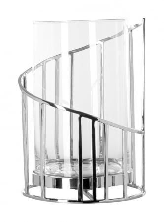 SALE % - CELINE, Suport lumânare incl. sticlă, nichel, h. 29,5 cm, d. 21,5 cm